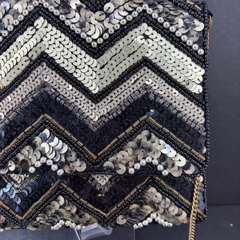 Beaded‎ Sequin Clutch Evening Bag Hand Made in India - Picture 3 of 15